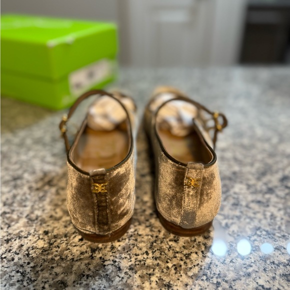 Michaela Velvet Mary Jane Flats Dark Silver Sage - Picture 8 of 10